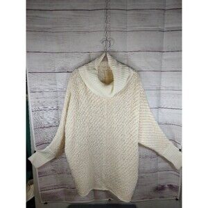 moon & madison Oversized Cowl Neck Ivory Knit Acrylic Blend Sweater, Wmn's Sz S